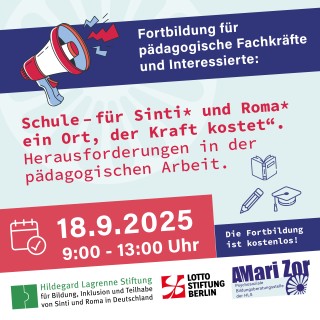Workshop: „Schule – für Sinti und Roma ein Ort der Kraft kostet