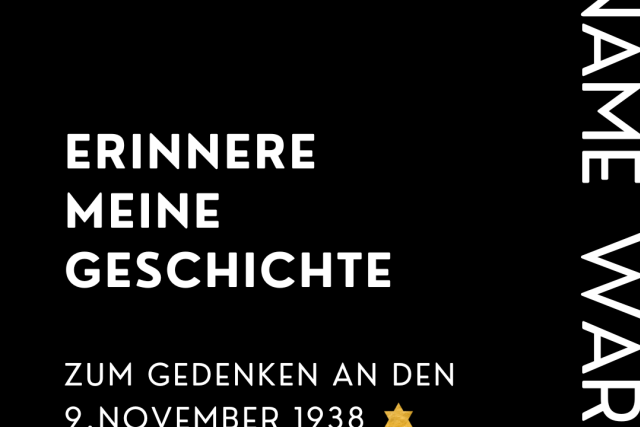 „Erinnere meine Geschichte“ – Gedenkaktion zum 9. November 1938