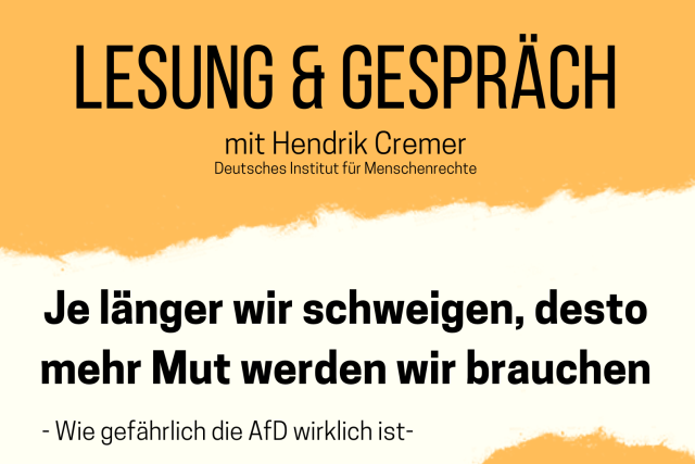 Lesung und Gespräch 25.3. 18 Uhr