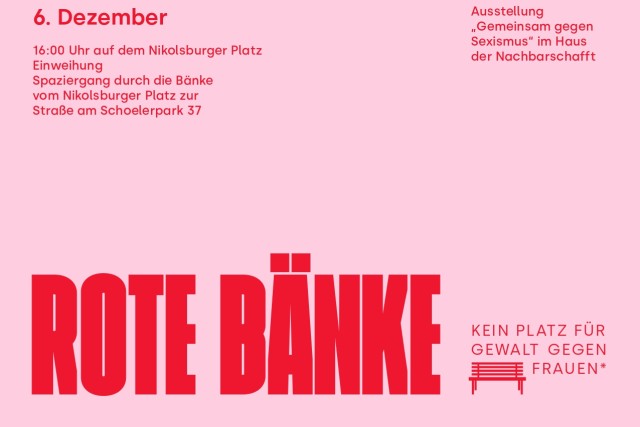 Rote Bänke - Kein Platz für Gewalt gegen Frauen